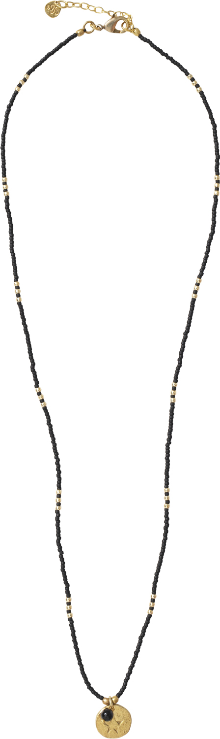 A Beautiful Story Timeless Black Onyx GC Necklace Dam Halsband Med Hänge Stl. 52-55cm - Från Magasin