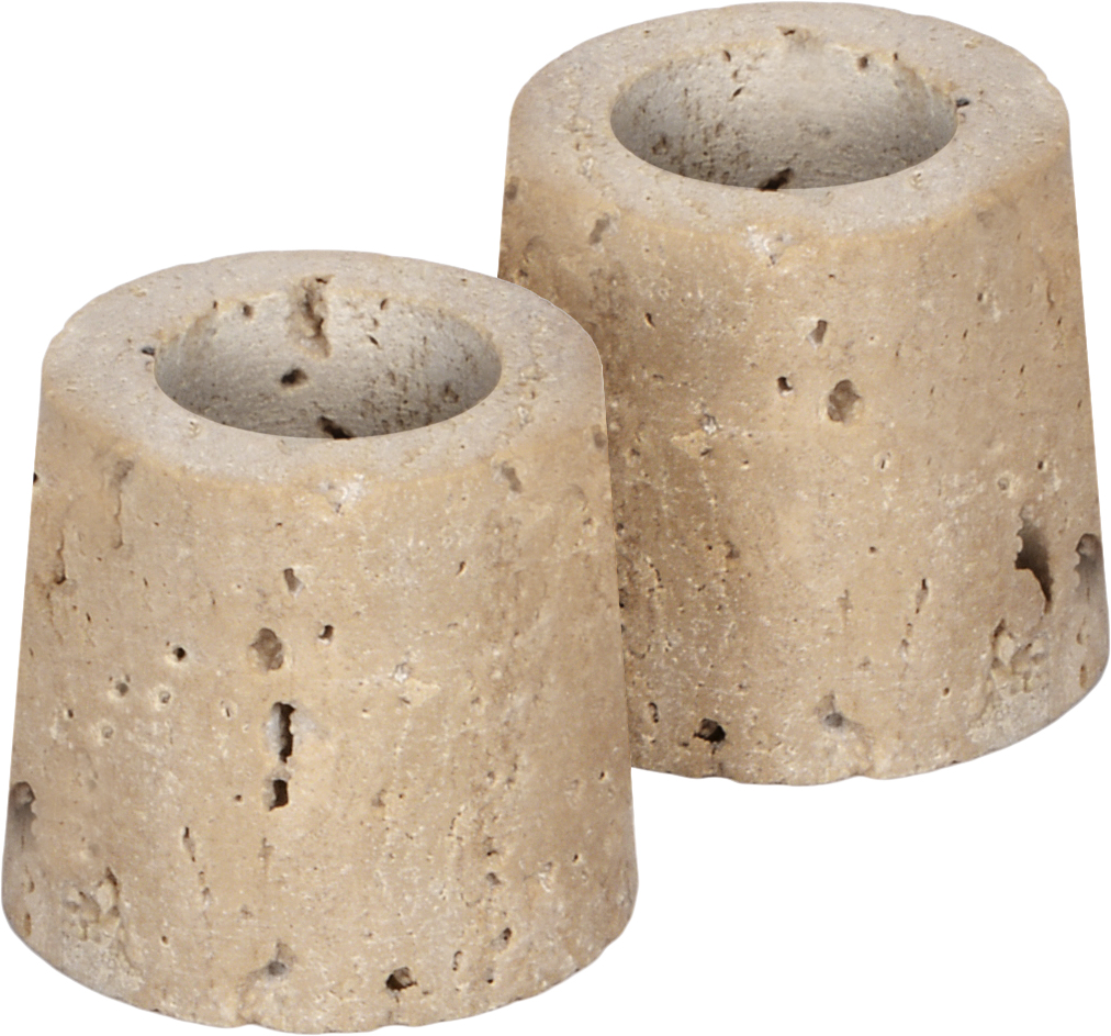 Uyuni Travertine Candleholder Taper, S, Desert Beige, 2pack, 3,5x - NO_SIZE Ljusstakar För Kronljus Från Magasin