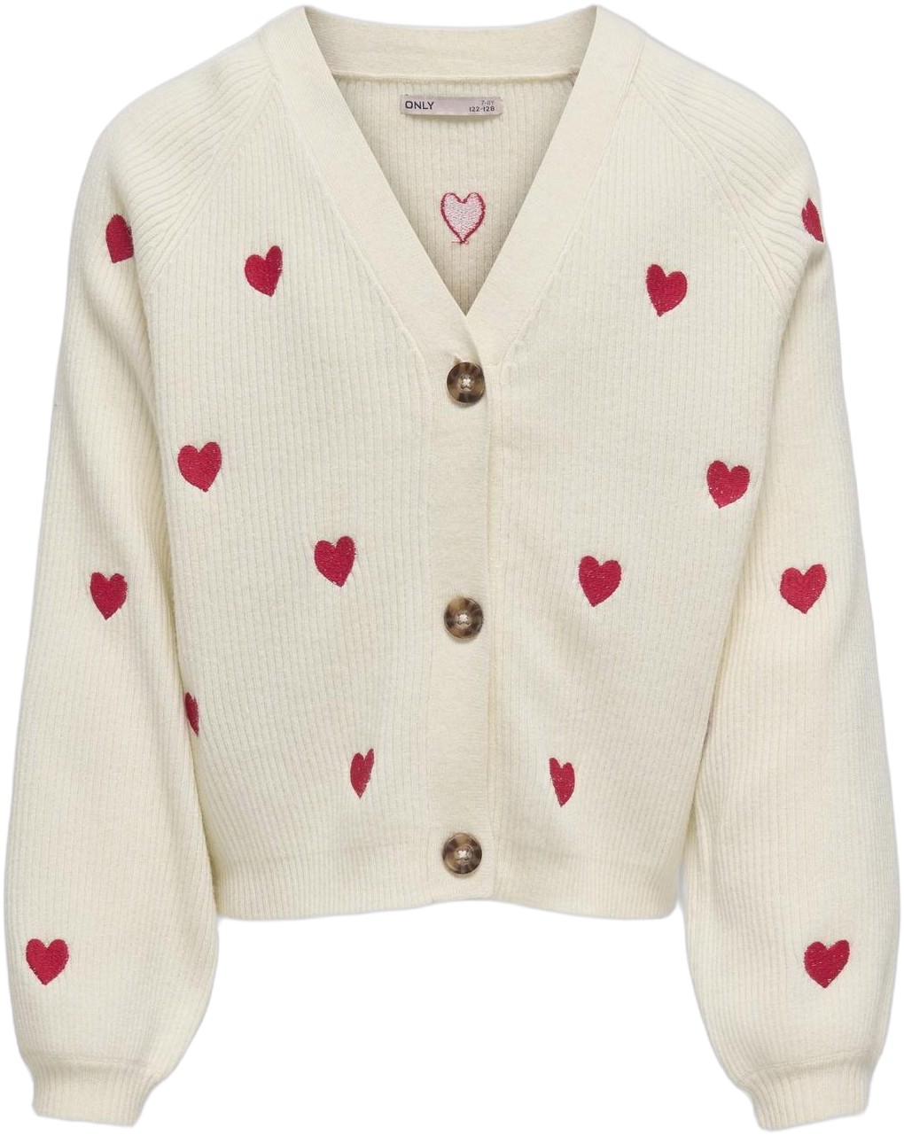 ONLY Kogdana Life LS Heart Vneck Cardiga Dam Koftor & Cardigans Stl. 122/128 - Från Magasin