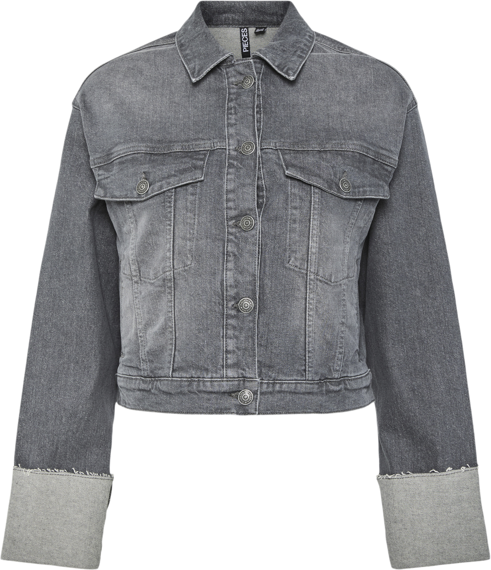 Pieces Pcpil Fold UP Denim Jacket Dam Jeansjackor Stl. XL - Från Magasin