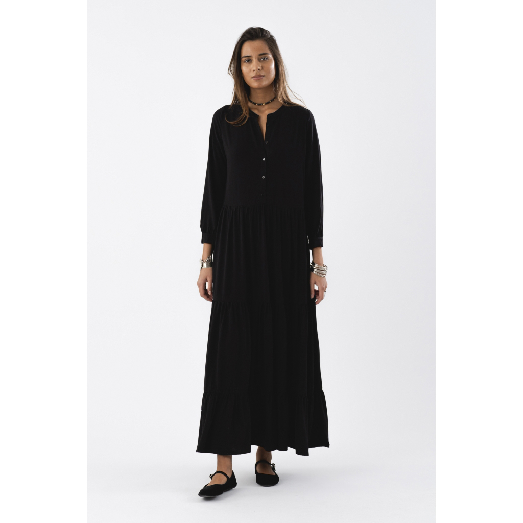 Lollys Laundry Neell Maxi Dress LS Dam Maxiklänningar Stl. XS - Från Magasin