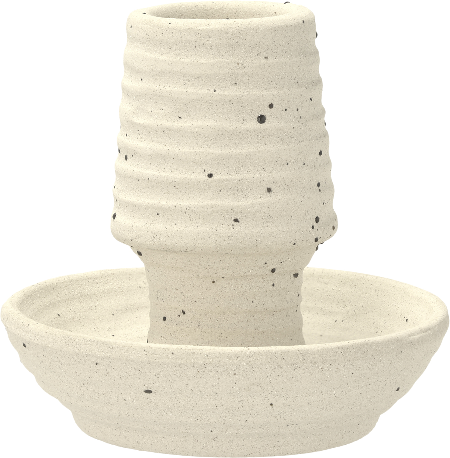 Villa Collection Ljusstake Elv 8,5 x 8 cm Offwhite Stengods - L:8cm B:8cm H:8cm Ljusstakar För Kronljus Från Magasin