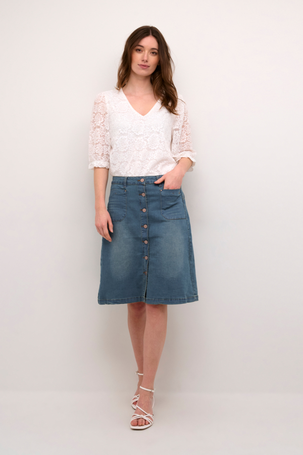 Cream Crlone Skirt Dam Midikjolar Stl. 44 - Från Magasin