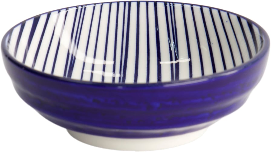 Tokyo Design Studio Nippon Blå fad 9,5x3cm Linjer - 9,5x9,5x3 Serveringsfat Från Magasin
