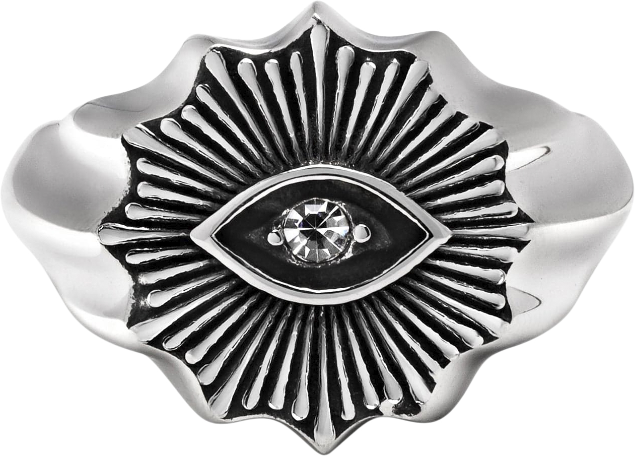 Nialaya Men's Vintage Evil Eye Ring With Clear Crystal Herr Ringar Stl. 8 - Från Magasin