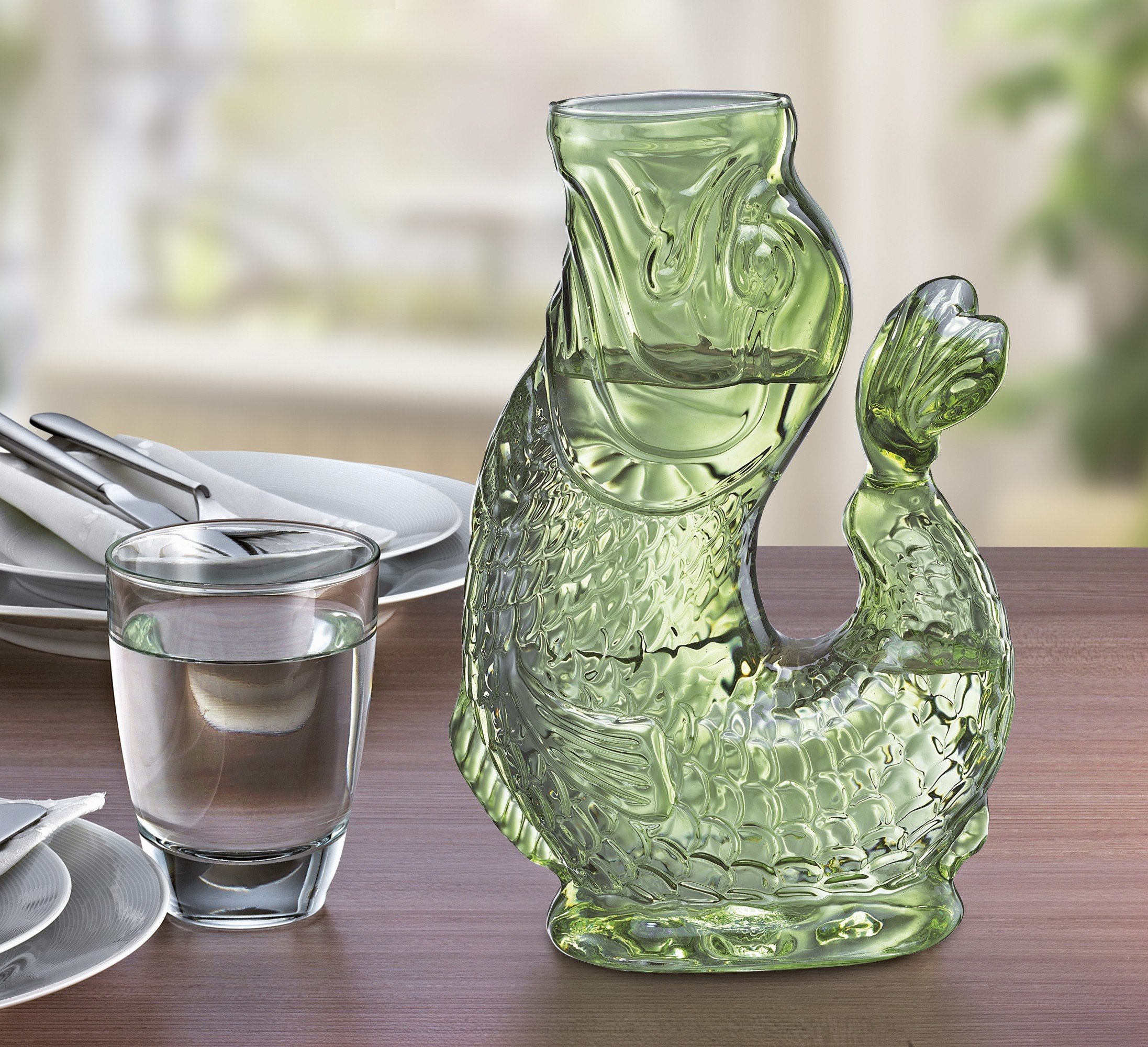 CILIO Vandkaraffel Fisk, Grøn, Glas, Nemo - 10x23x15,5cm Köksredskap Från Magasin