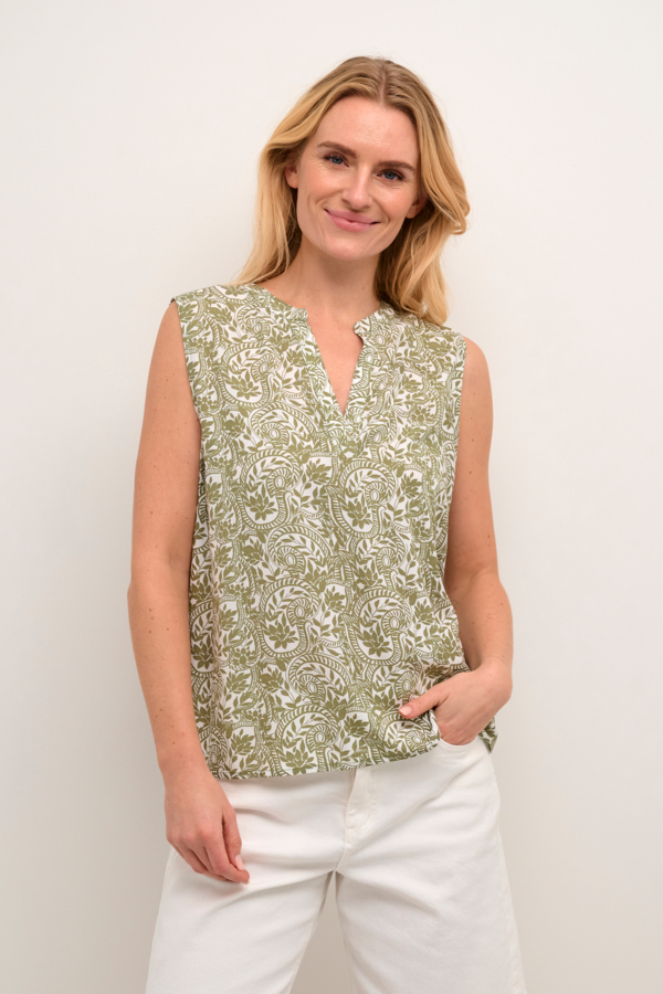 Cream Crtiah Blouse Dam Kortärmade Blusar Stl. 36 - Från Magasin