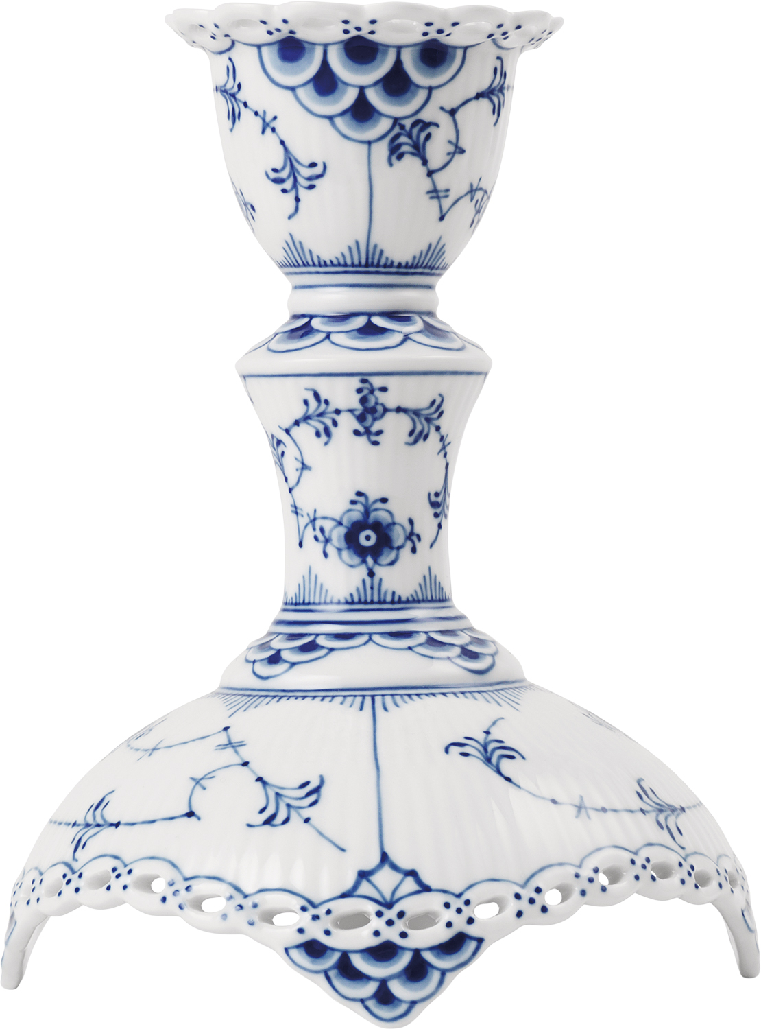 Royal Copenhagen Musselmalet Helblonde Lysestage, 13,5 cm. - cm Ljusstakar För Kronljus Från Magasin