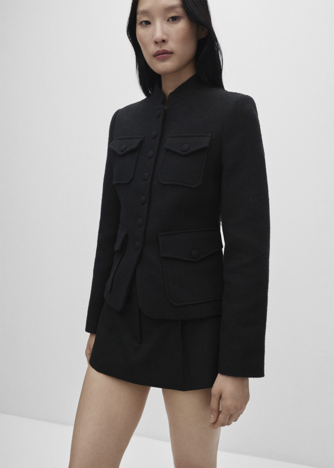 MANGO Pocket Tweed Jacket Dam Jackor Stl. XXS - Från Magasin