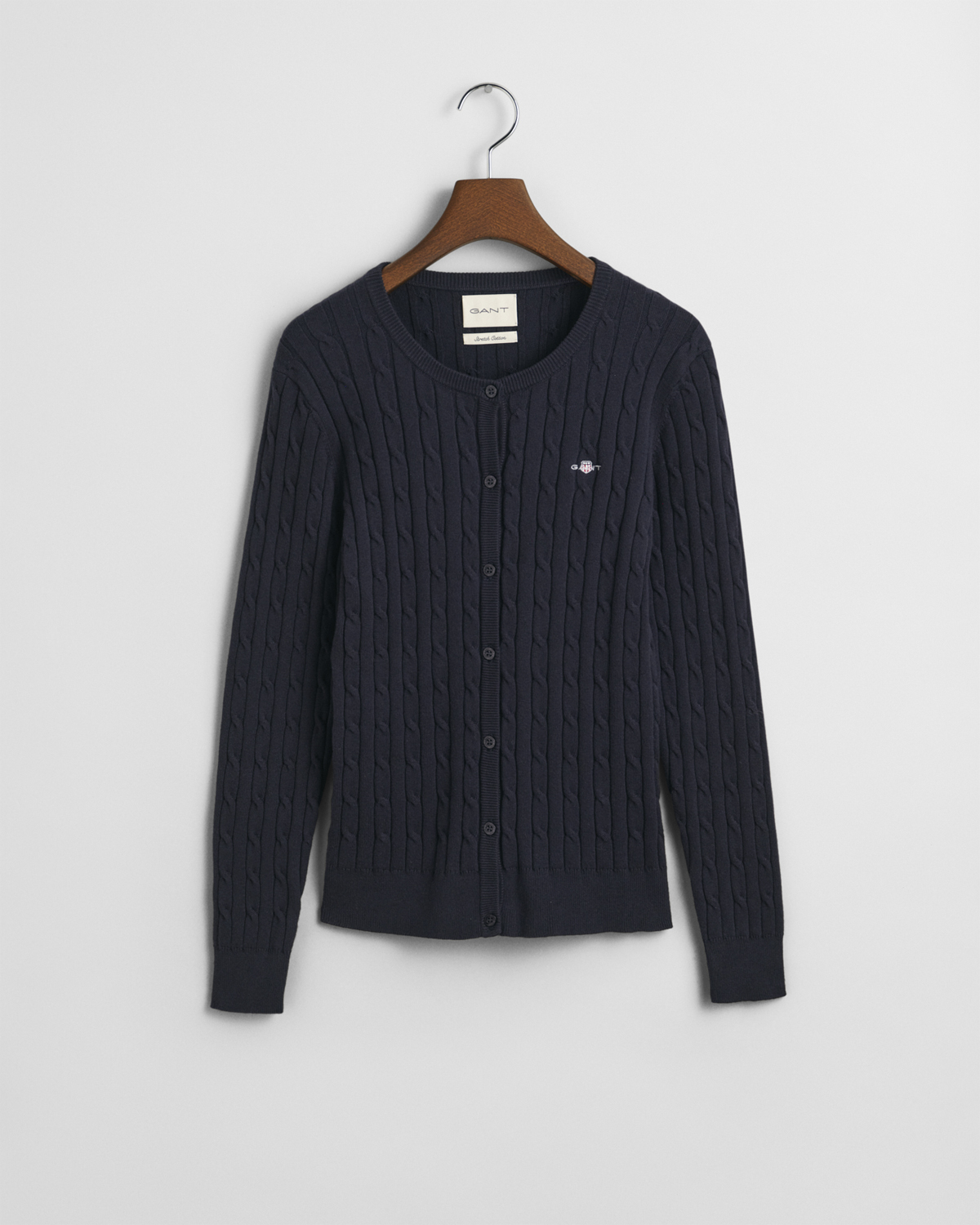 Gant Stretch Cotton Cable Cardigan Dam Koftor & Cardigans Stl. S - Från Magasin