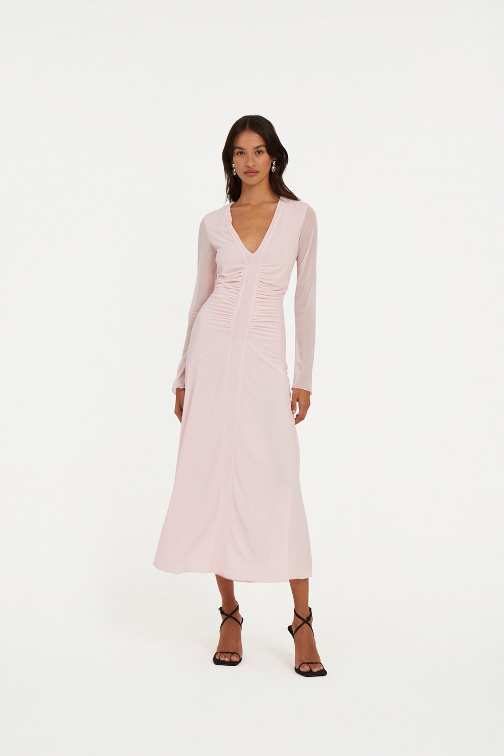 ROTATE Birger Christensen Midi Vneck Dress Dam Midiklänningar Stl. 36 - Från Magasin