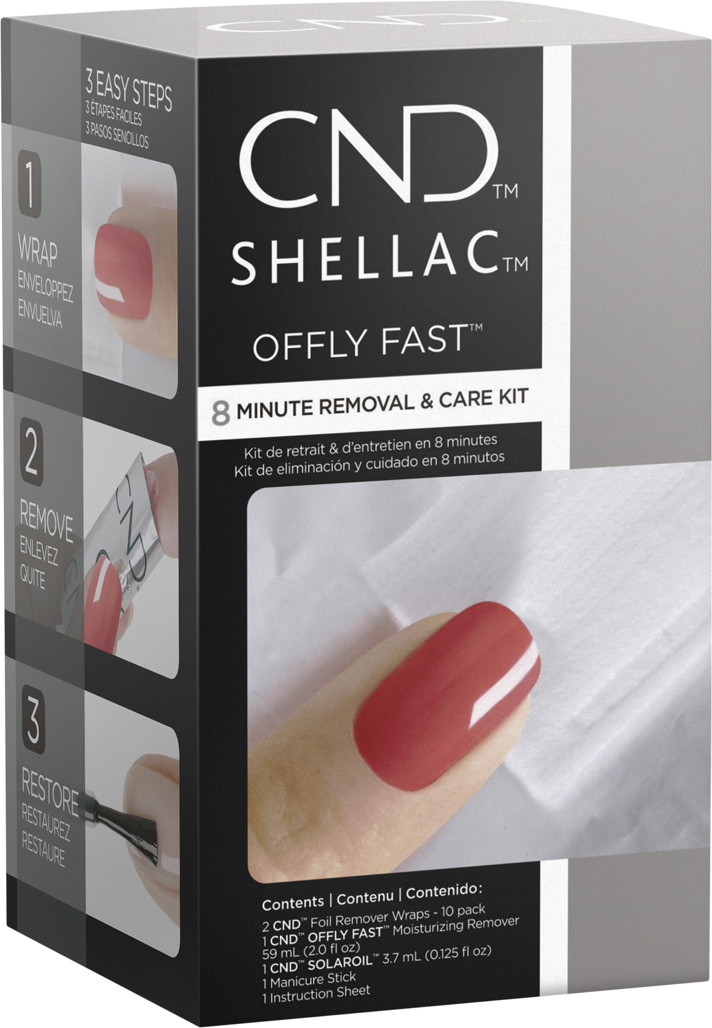 CND Offly Fast Remover Kit, Transparent & No Color 2 x 10 Foil Wraps, 59 - Nagellacksset Från Magasin
