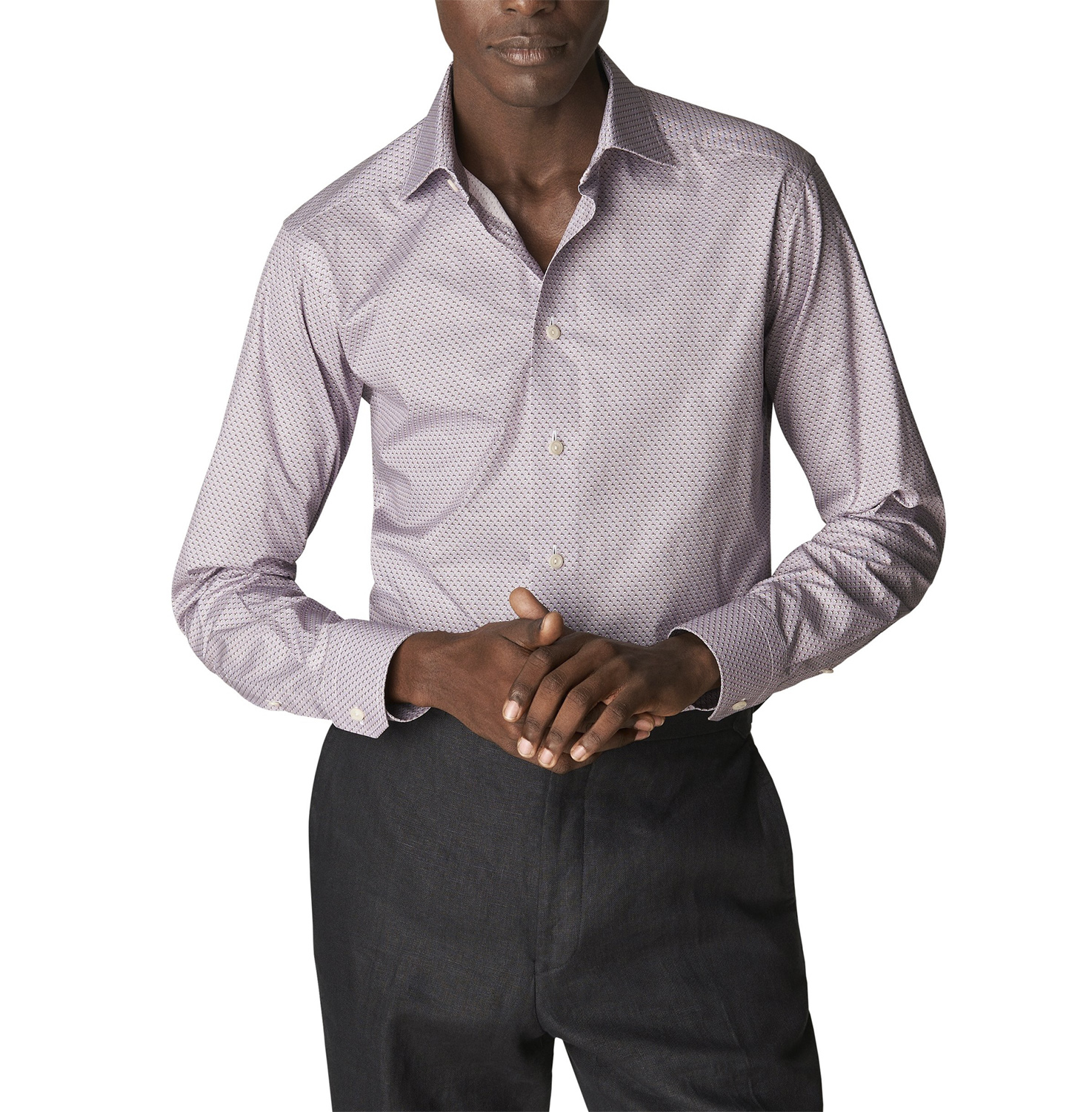ETON Red Espresso Signature Twill Shirt Contemporary Fit Herr Långärmade Skjortor Stl. 38 - Från Magasin