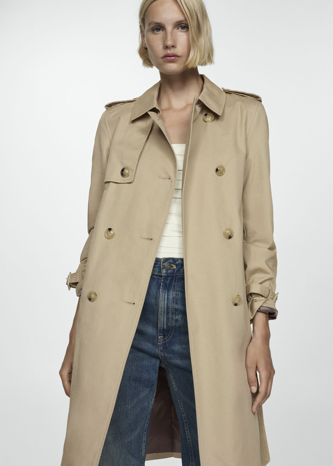 MANGO Classic Trench Coat With Belt Dam Trenchcoats Stl. XXS - Från Magasin