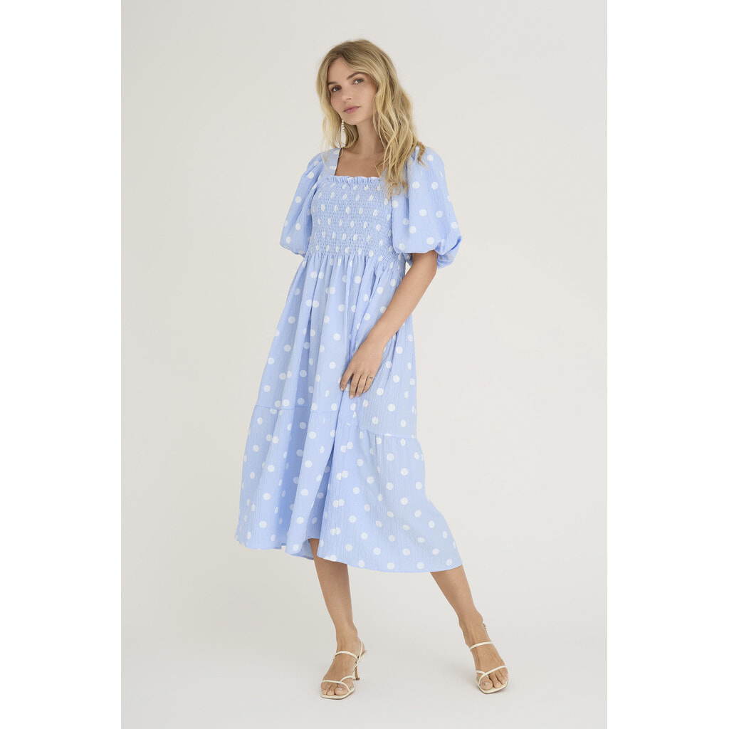 A-VIEW Cheri dot Dress Dam Midiklänningar Stl. 34 - Från Magasin