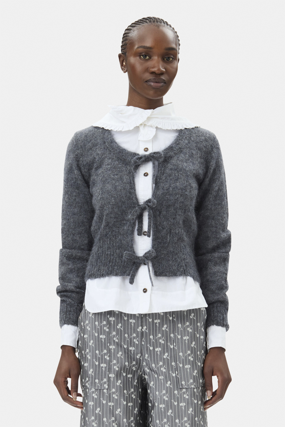 Ganni Light Mohair Tie String Cardigan Dam Koftor & Cardigans Stl. XS - Från Magasin