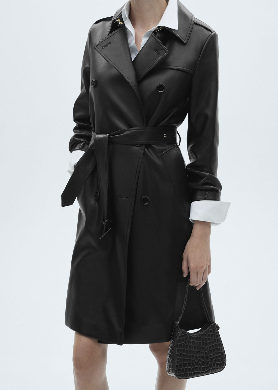 MANGO Leathereffect Trench Coat Dam Trenchcoats Stl. XS - Från Magasin