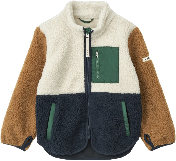 Liewood Nolan Pile Jacket Classic Navy Mult Stl. 92 unisex - Fleece Från Magasin
