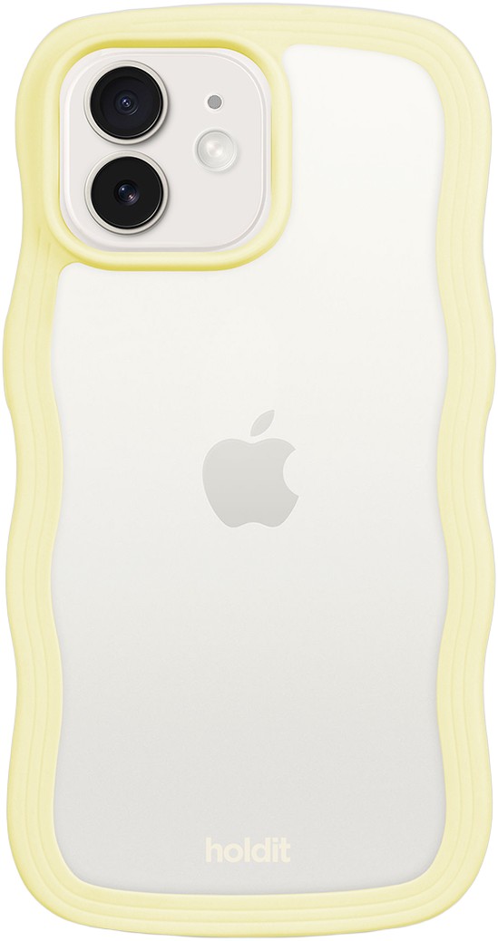 HoldIt Wavy Case Iphone 12/12 Pro Lemonade/transparent Dam Mobiltillbehör Stl. 76x13x140 mm - Från Magasin
