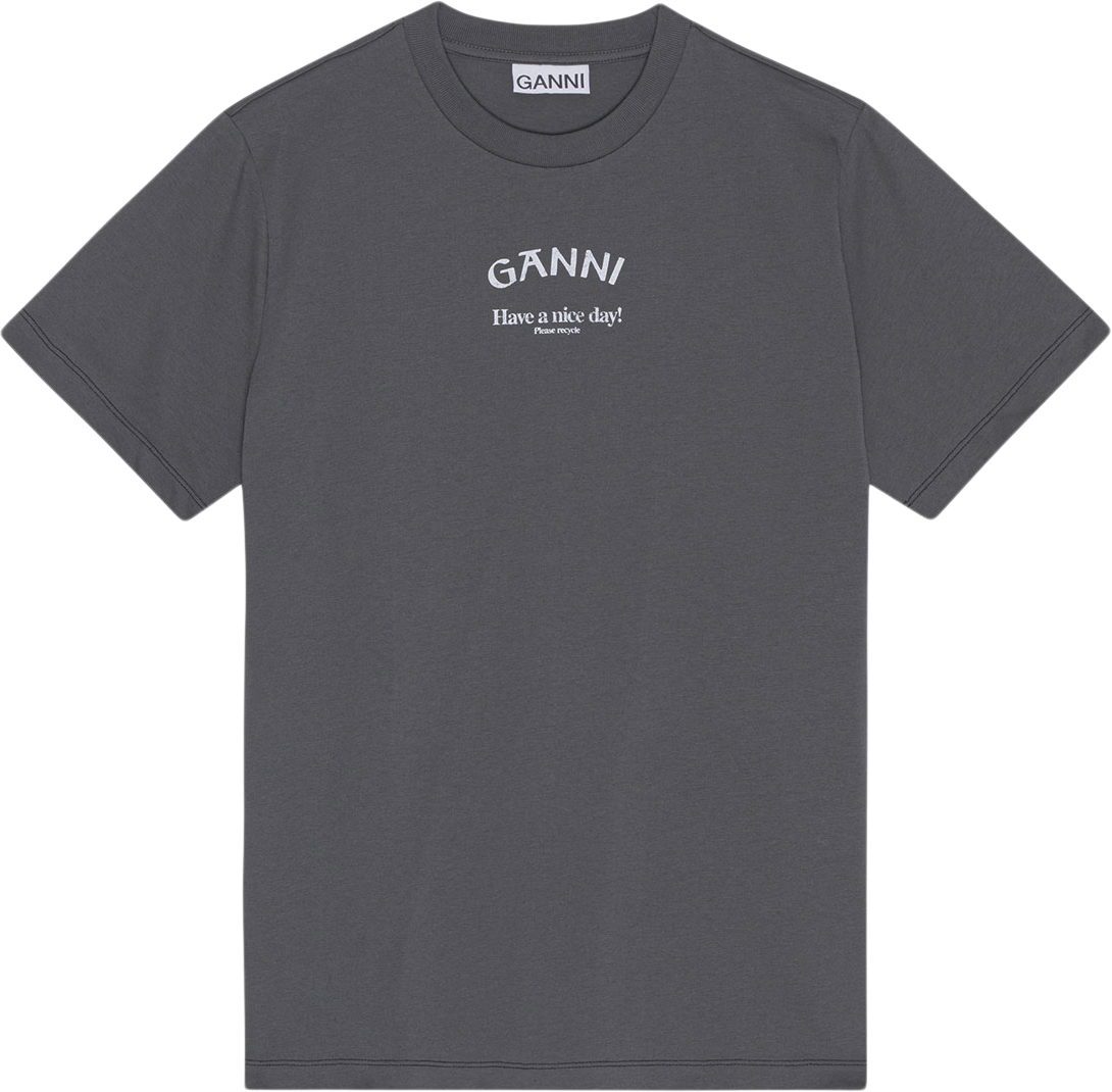 Ganni Basic Jersey Relaxed Tshirt Dam Kortärmade T-shirts Stl. XXS - Från Magasin