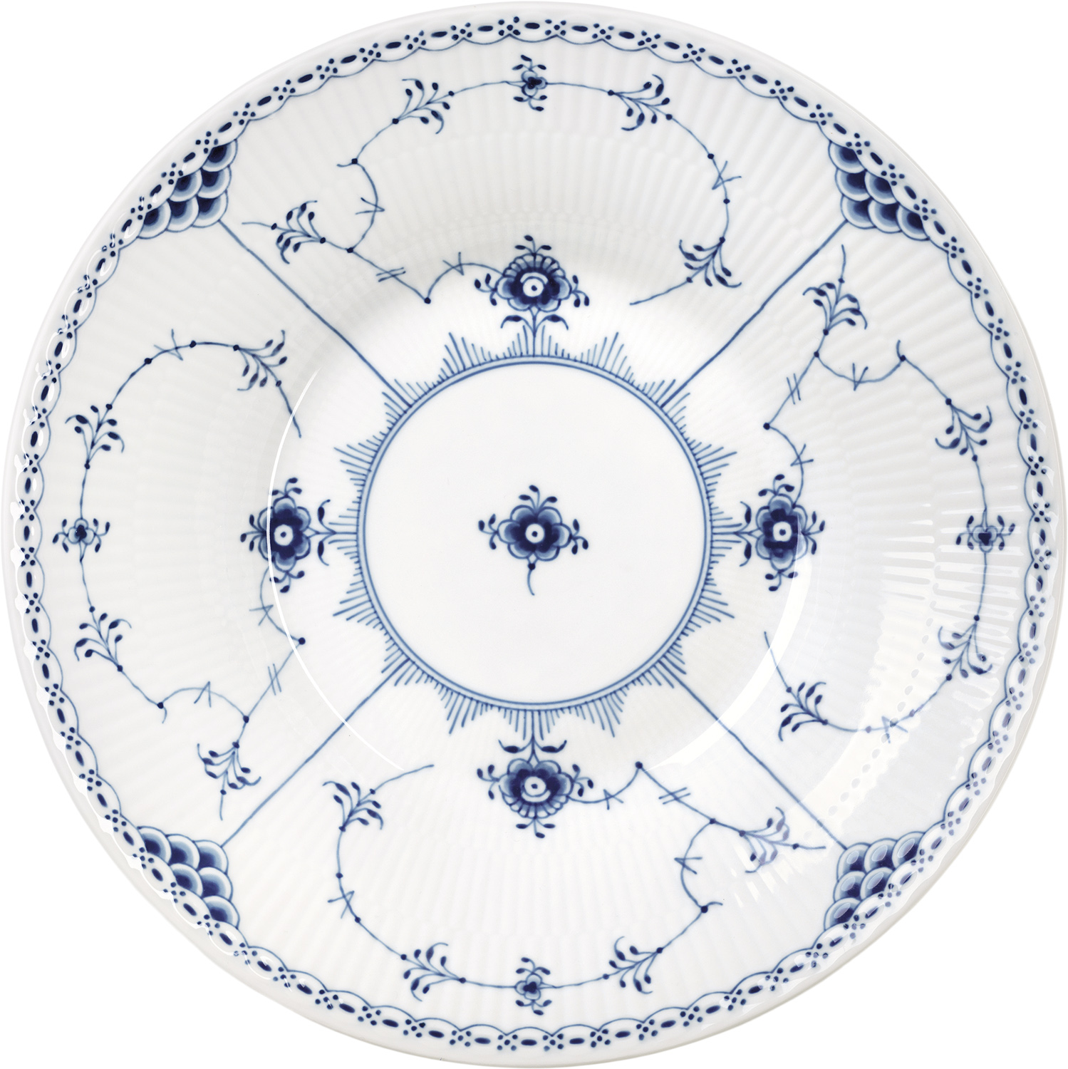 Royal Copenhagen Musselmalet Halvblonde dyb Tallerken 24 cm - Djupa Tallrikar Från Magasin