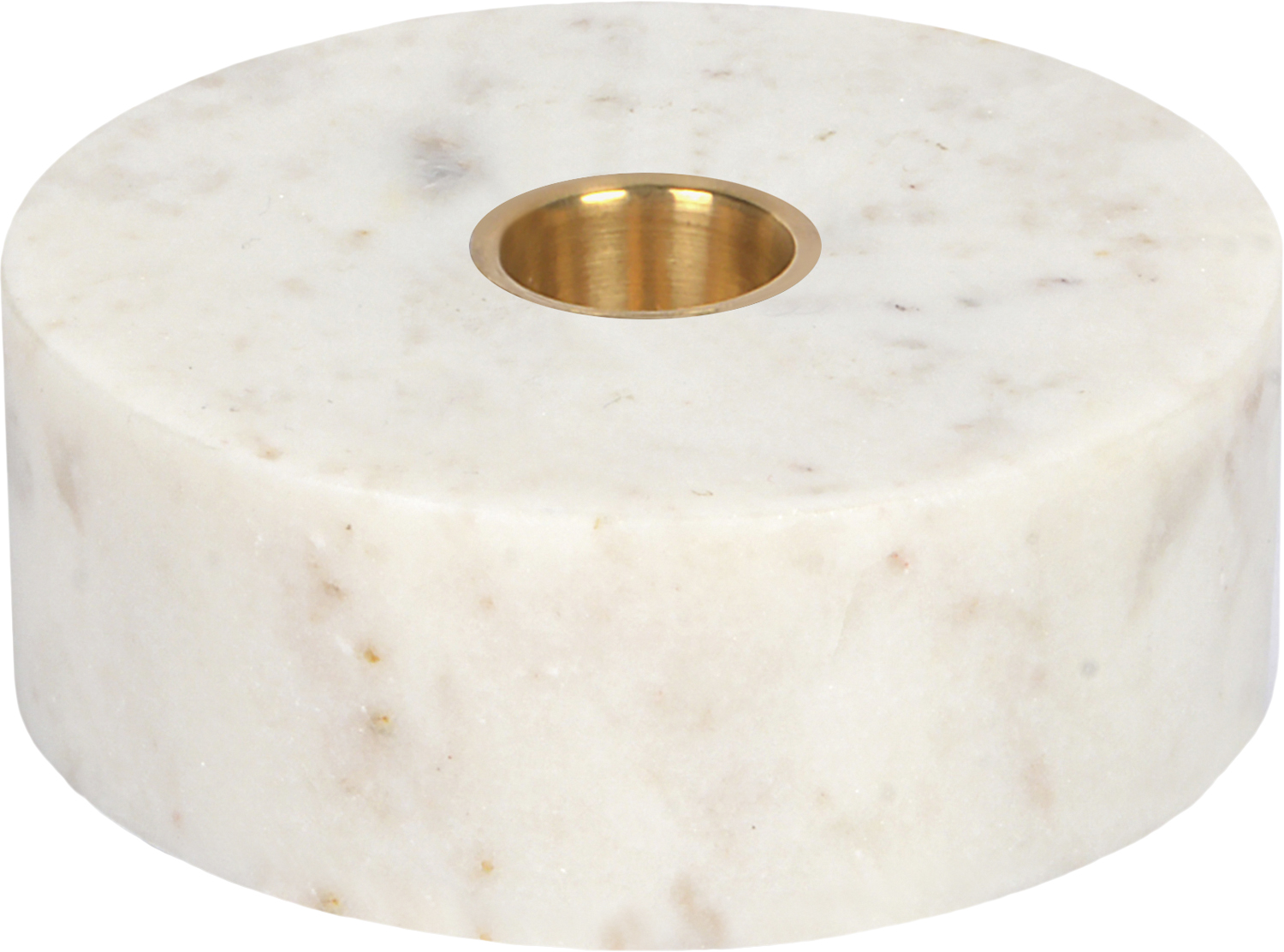 Uyuni Marble Base Candleholder, White, 3,5x10 cm - NO_SIZE Ljusstakar För Kronljus Från Magasin