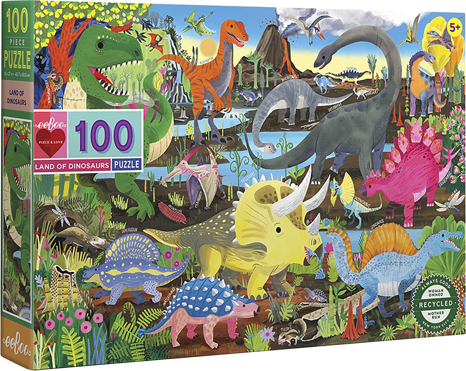 eeBoo Puslespil 100 brk - Dinoland Pussel Från Magasin