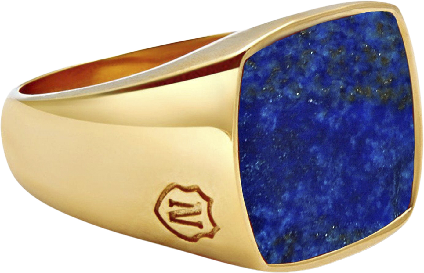 Nialaya Men's Gold Plated Signet Ring With Blue Lapis Herr Ringar Stl. 8 - Från Magasin