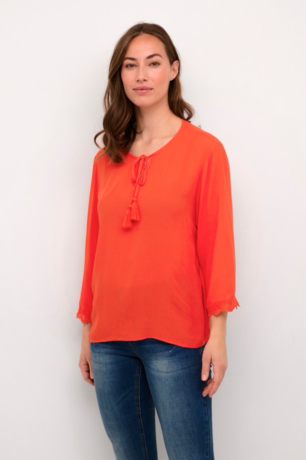 Cream Crbea 3/4 Sleeve Blouse Dam Långärmade Blusar Stl. 36 - Från Magasin