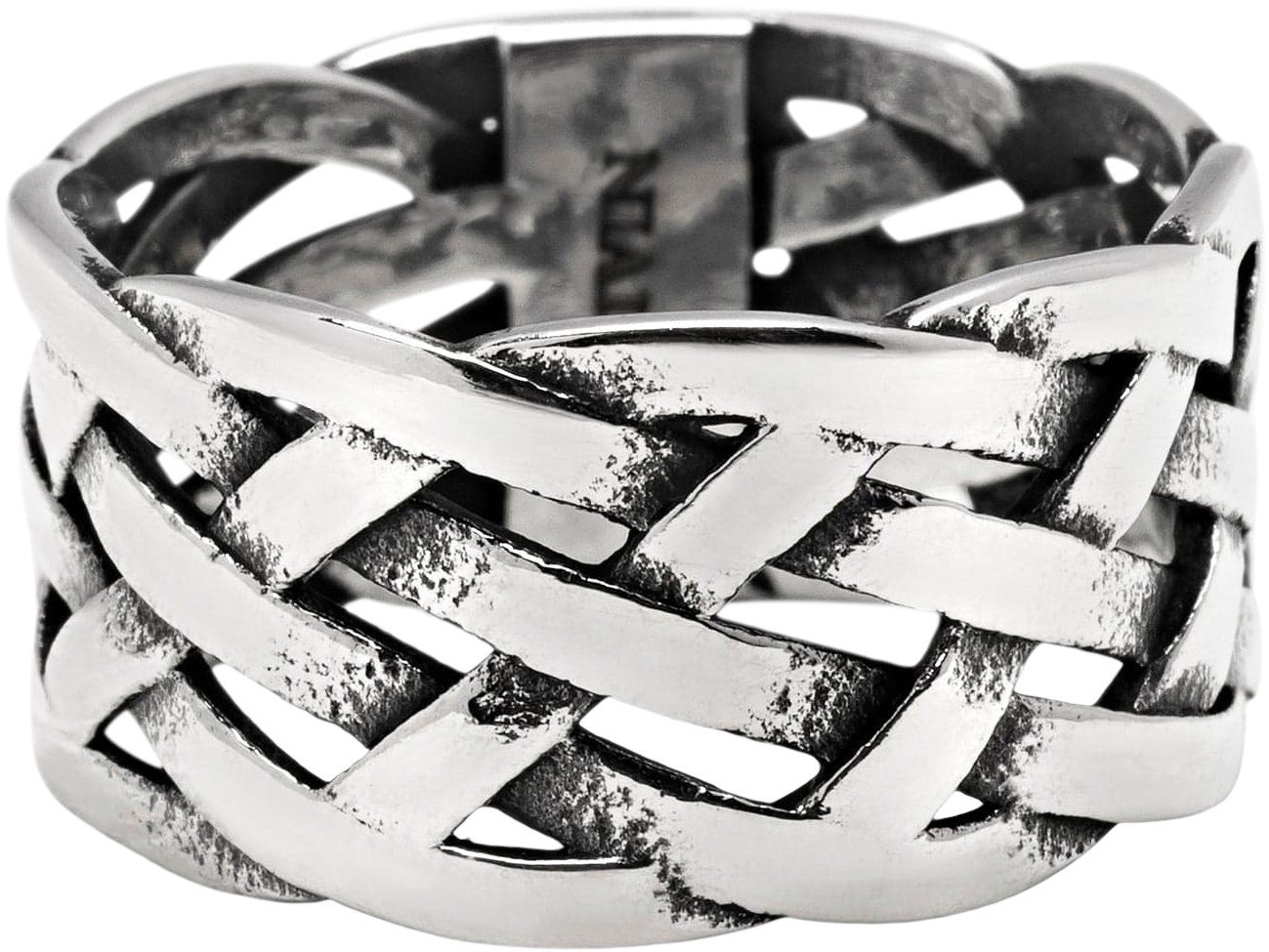 Nialaya Men's Stainless Steel Woven Chain Ring Herr Ringar Stl. 8 - Från Magasin