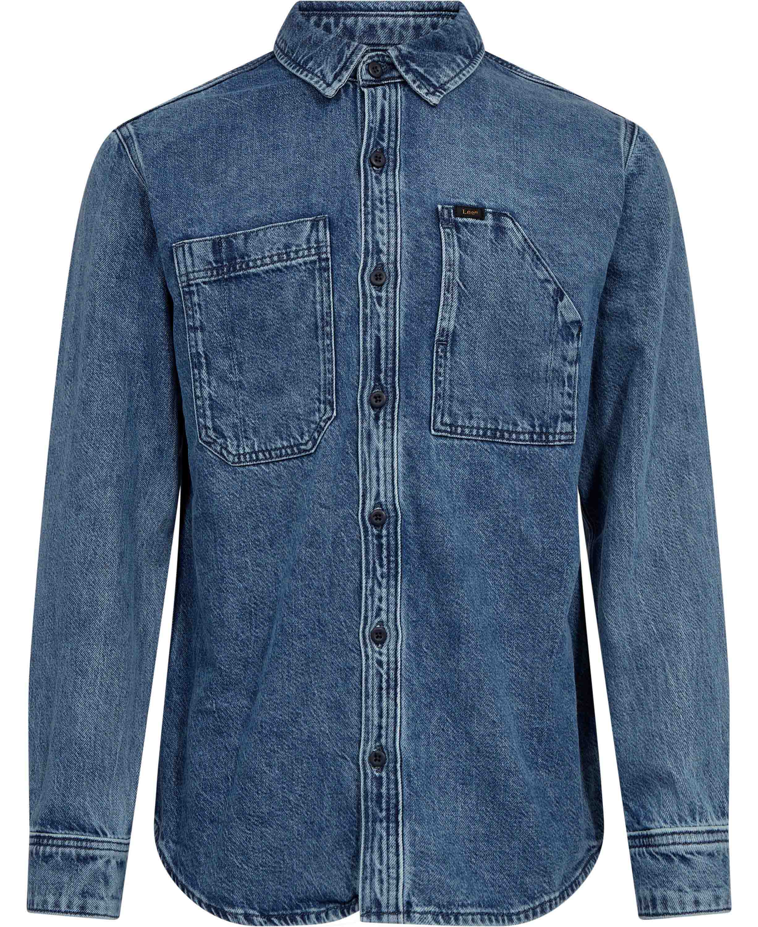 Lee Engineer_Overshirt Blue_Meadow_Wash Herr Overshirts Stl. XS - Från Magasin