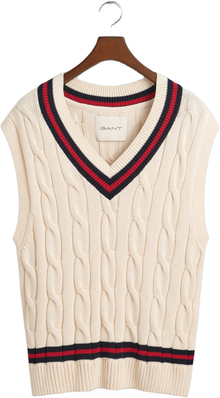 Gant Cable Vest Herr Cardigans Stl. M - Från Magasin