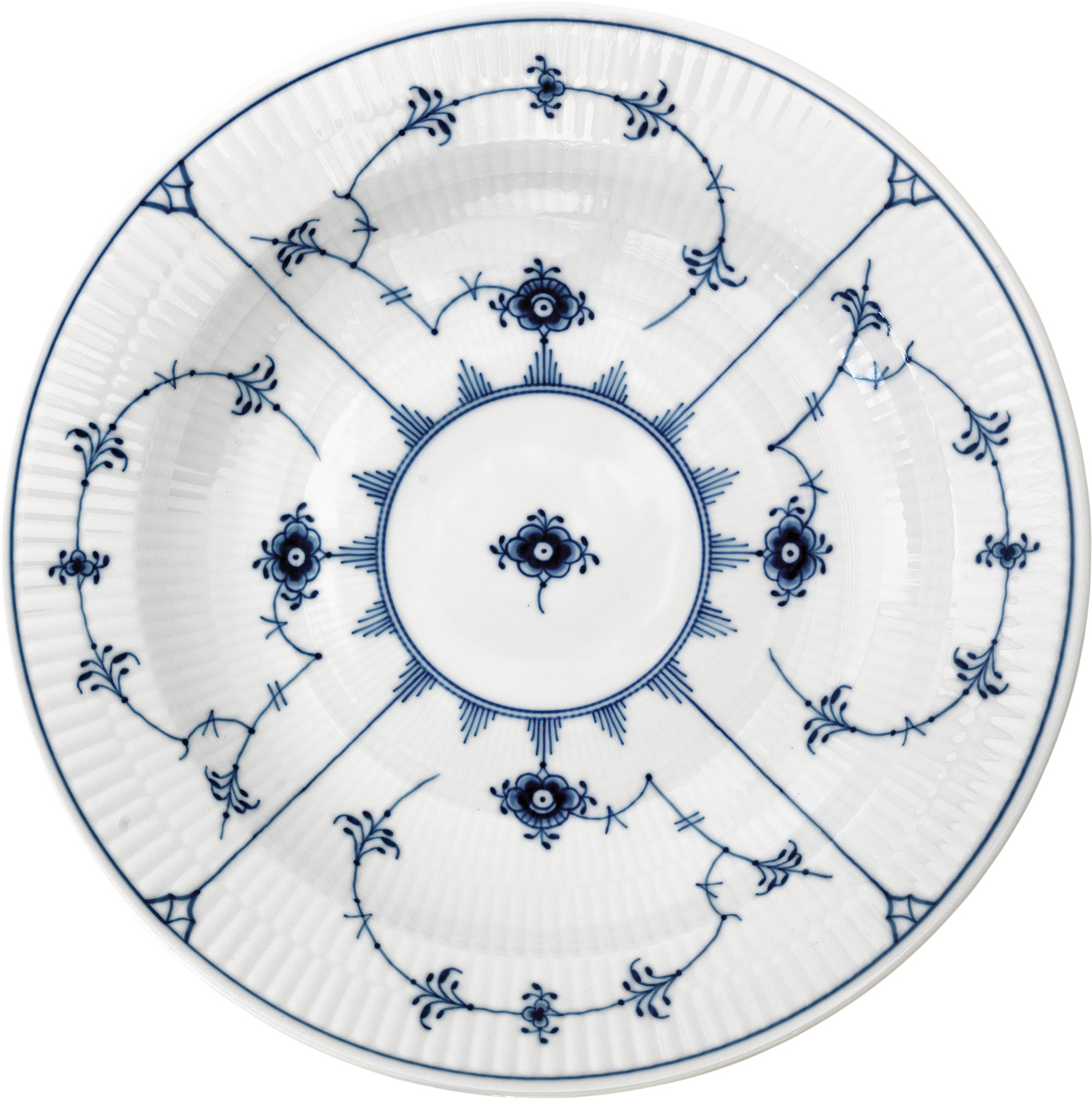 Royal Copenhagen Musselmalet Riflet Dyb Tallerken 27 cm - Djupa Tallrikar Från Magasin
