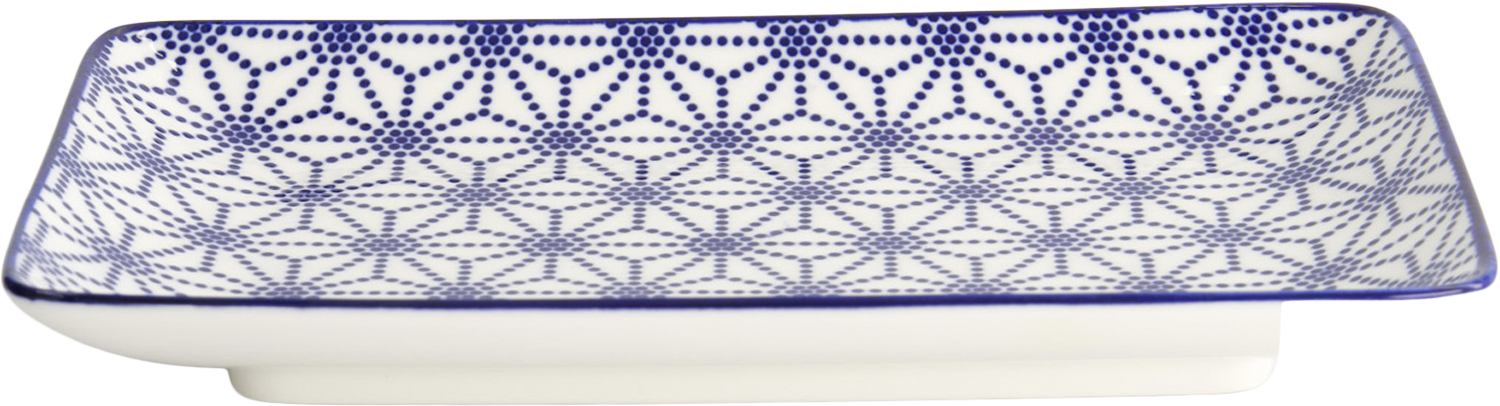 Tokyo Design Studio Nippon Blå Plade Rektangel 21x13,5cm Stjerne - 21x13,5 Serveringsfat Från Magasin