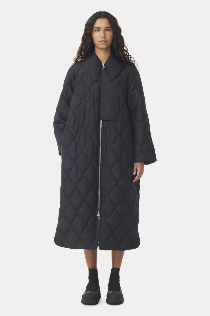 Ganni Ripstop Quilt Coat Dam Dunjackor Stl. 32 - Från Magasin