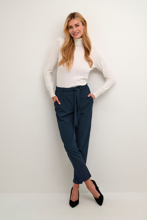 Kaffe Jillian Belt Pants Dam Smala Byxor Stl. 44 - Från Magasin