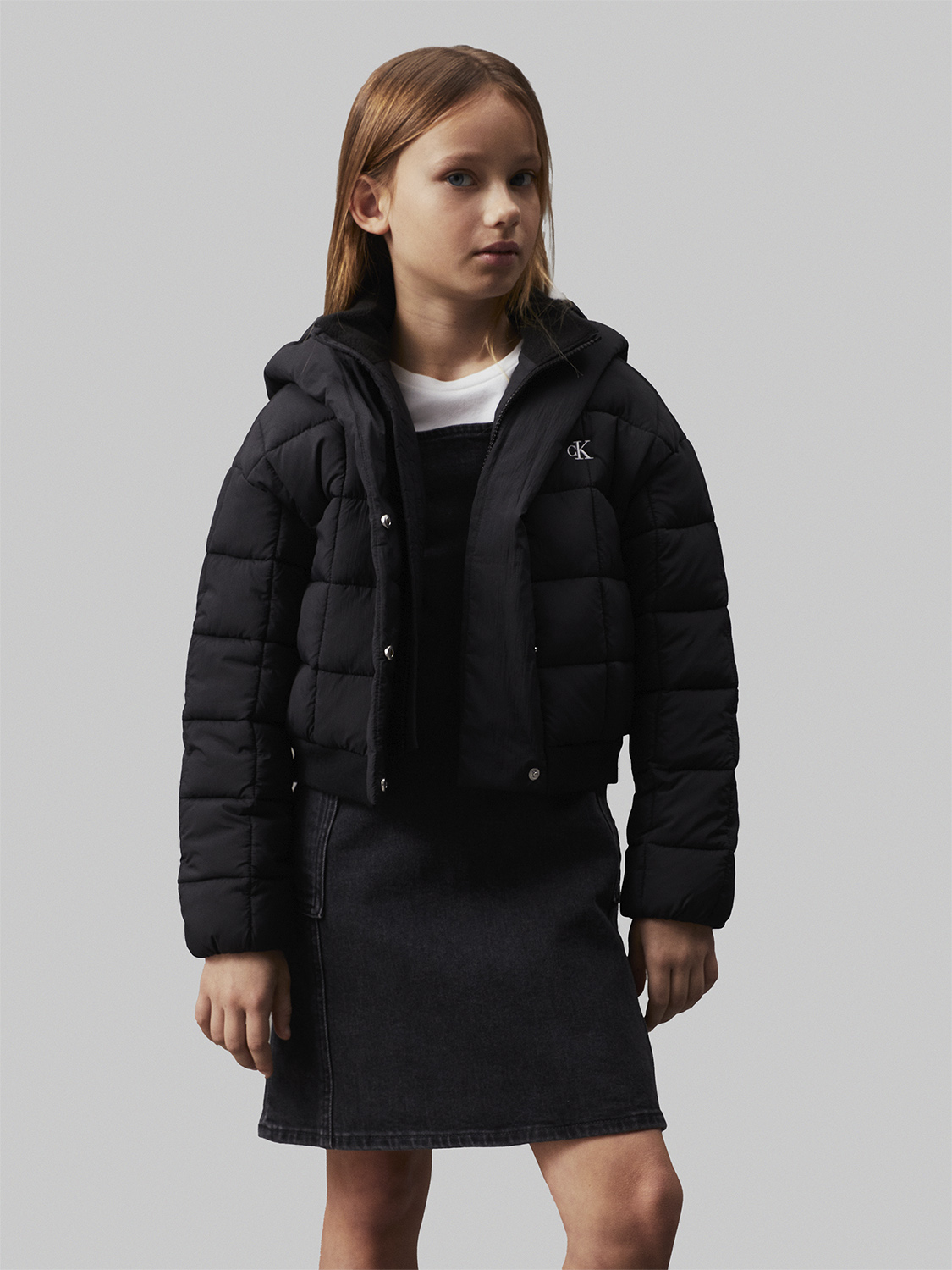 Calvin Klein Archive Grid Puffer Jacket Stl. 10 år fepojkar - Vinterjackor Från Magasin