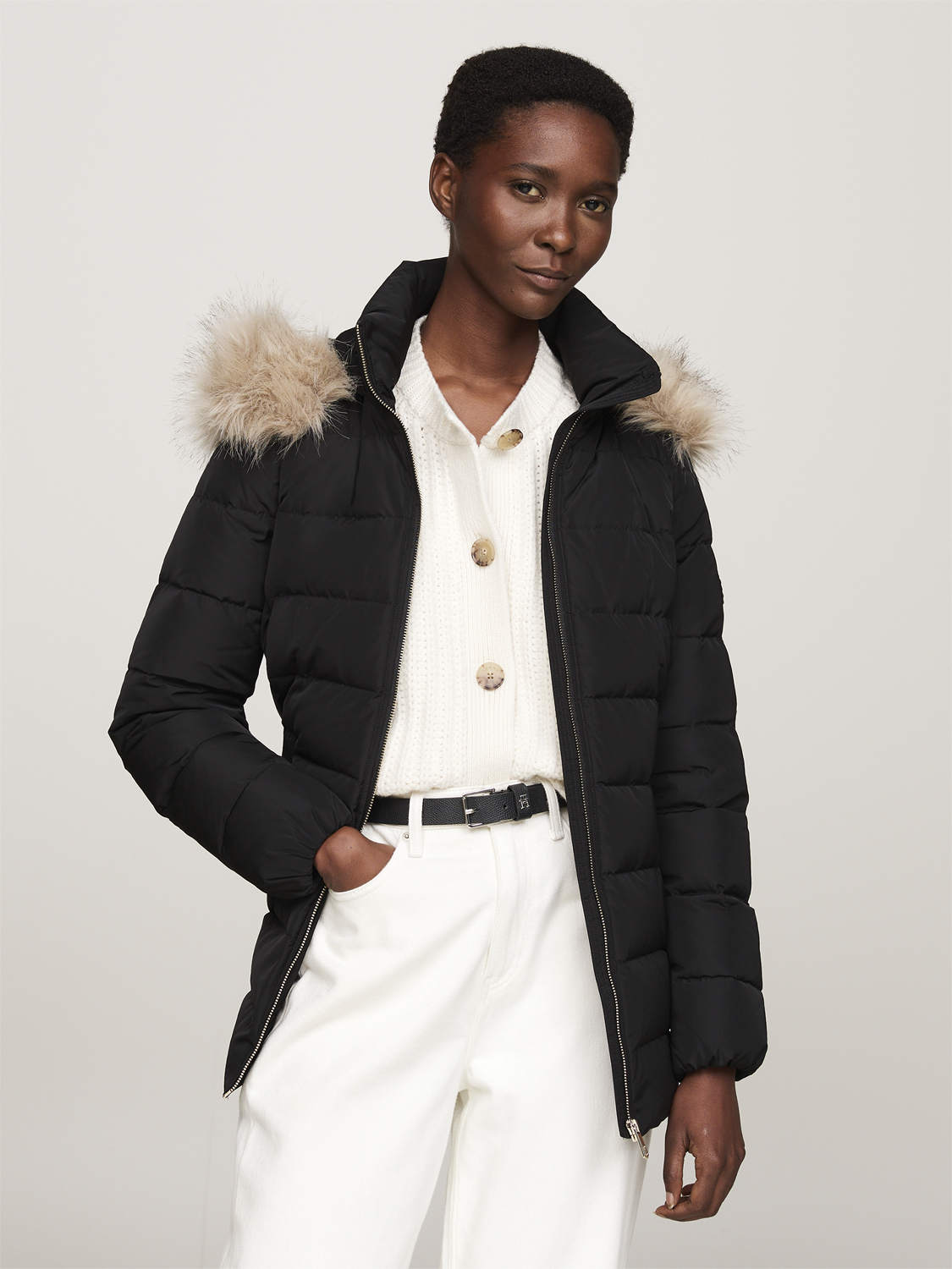 Tommy Hilfiger Heritage Down Tyra JKT With FUR Dam Dunjackor Stl. XS - Från Magasin