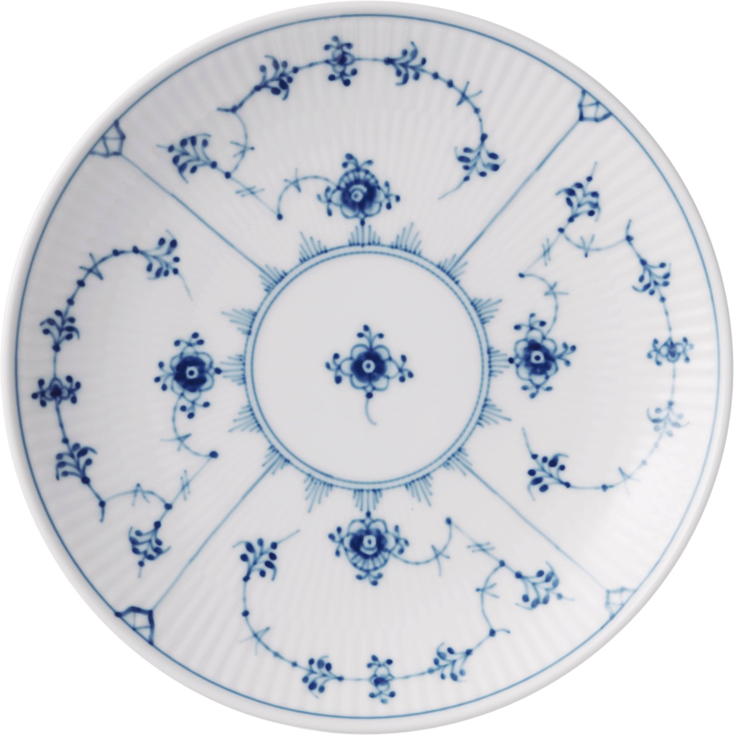 Royal Copenhagen Musselmalet Riflet Tallerken Coupe 19 cm - NO_SIZE Lunchtallrikar Från Magasin