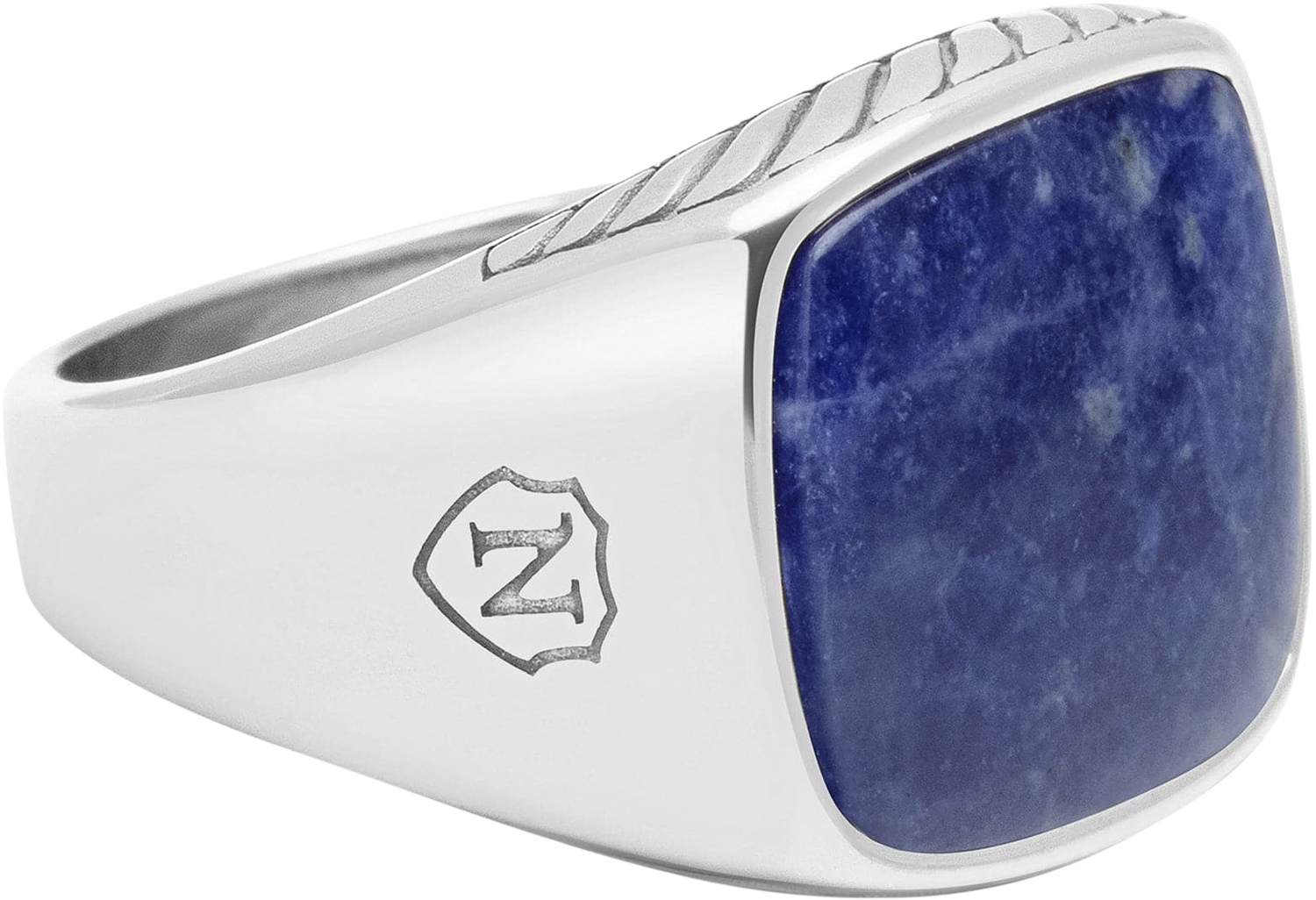 Nialaya Gentlemen's Silver Signet Ring With Blue Dumortierite Herr Ringar Stl. 9 - Från Magasin