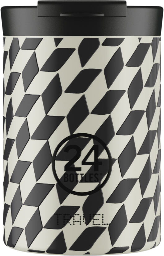 24Bottles Termokrus Travel Tumbler - Groovy White 350 ml 8 x 12.5 cm To-go-mugg Från Magasin