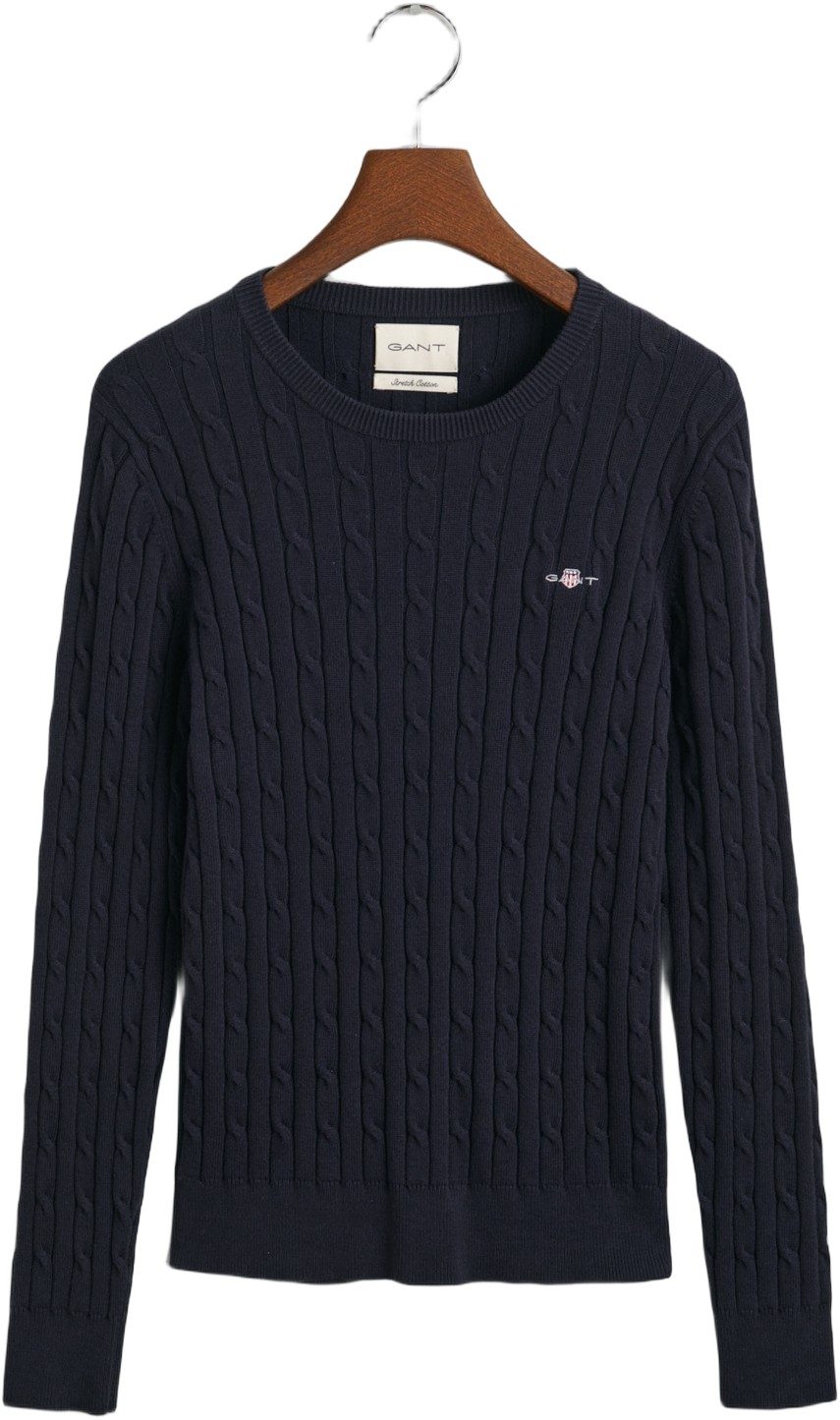 Gant Stretch Cotton Cable Cneck Dam Långärmade Blusar Stl. S - Från Magasin