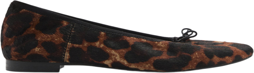 MANGO Leather Leopard Ballerina Dam Stl. 35 - Från Magasin