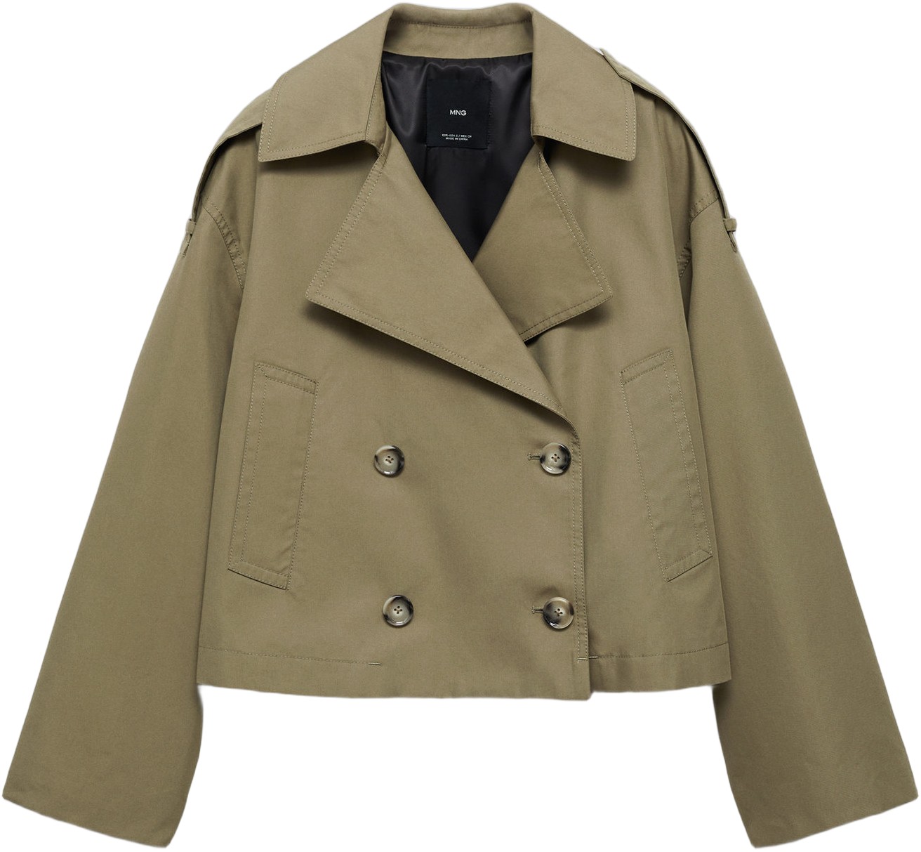 MANGO Doublebreasted Cropped Trench Coat Dam Jackor Stl. XXS - Från Magasin