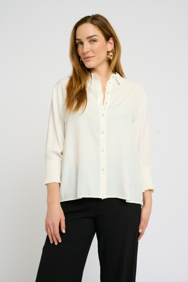 Cream Nolacr Shirt Dam Långärmade Blusar Stl. 44 - Från Magasin
