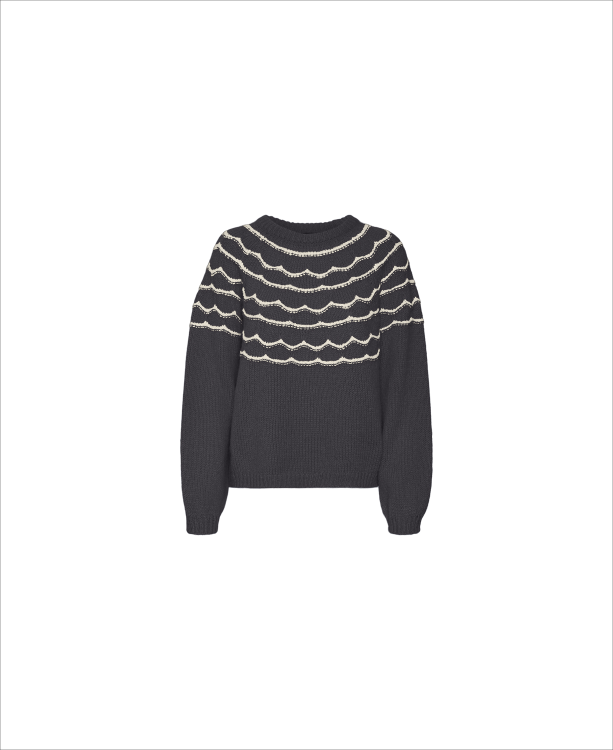 Vero Moda Vmcharmaine LS Oneck Pullover GA B Dam Stickade Tröjor Stl. M - Från Magasin