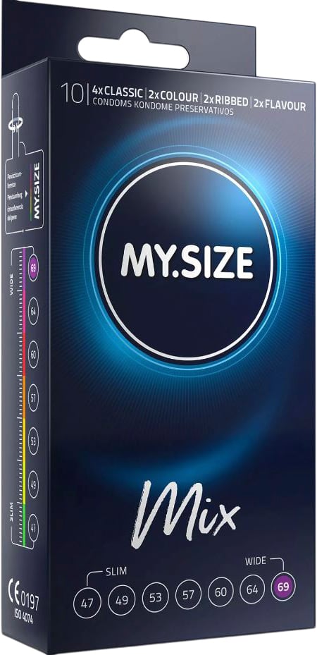 MY-SIZE Mix Kondomer 69 mm 10 stk Clear ONE SIZE - Från Magasin