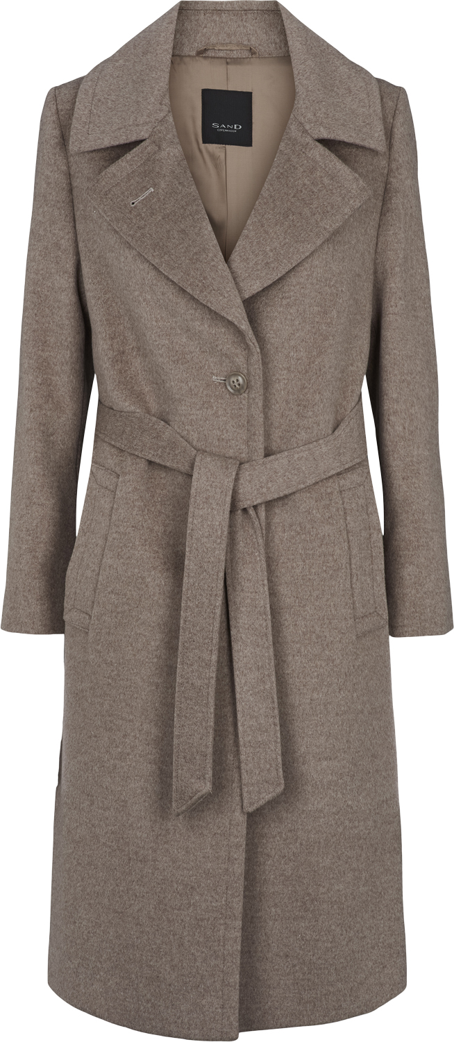 Sand Cashmere Coat W Clareta Belt Midi Dam Vinterjackor Stl. 40 - Från Magasin