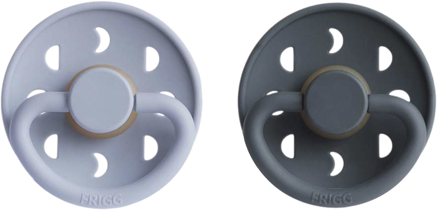 Frigg Moon Phase Runde Sutter i Latex 2pak str. 2 - Powder Blue/slate Från Magasin