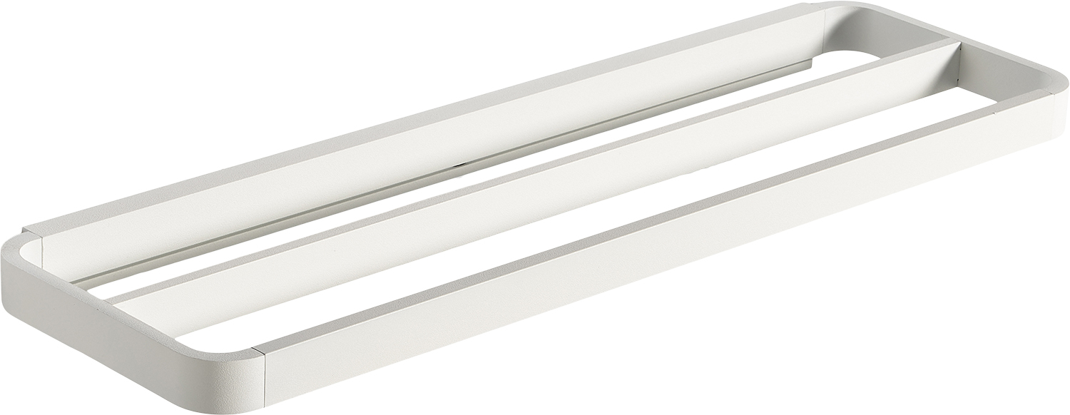 Zone Handduksstång Dubbel Rim 44x12 White - 44x12,5x2,5 cm Övriga Badrumstillbehör Från Magasin